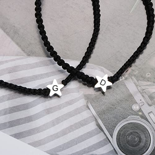 Friendship Gifts For Women Friends Dainty Initial Letter S Star Charm Bracelet Handmade Rope Braided Adjustable Jewelry Personalized Birthday Graduation Gifts #TOP3