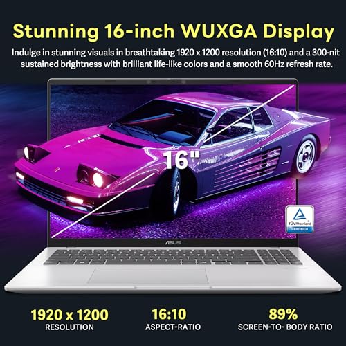Image of ASUS Vivobook 16 Copilot+ 16 inch WUXGA IPS Laptop, Snapdragon X-X126100, 16GB RAM, 3TB Storage (2TB SSD+ 1TB Docking Station Set), Qualcomm Adreno, Backlit Keyboard, HD Camera, Win 11 Pro, Silver
