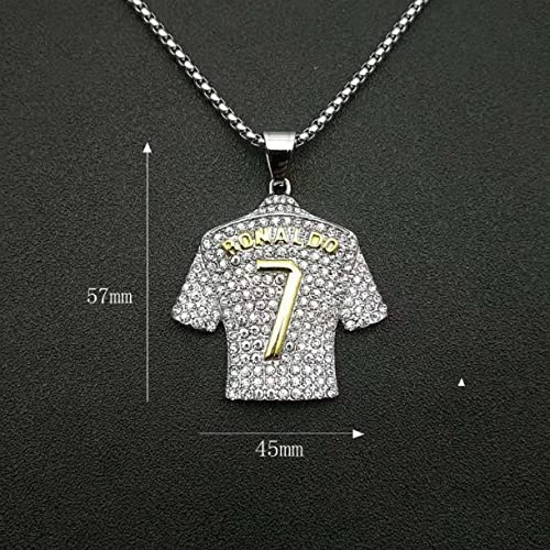 Number 7 Soccer Jersey Pendant, No. 7 Jersey Soccer Necklace for Men, Gold Silver Number Football Necklace Rock Football Player Charm Jewelry2