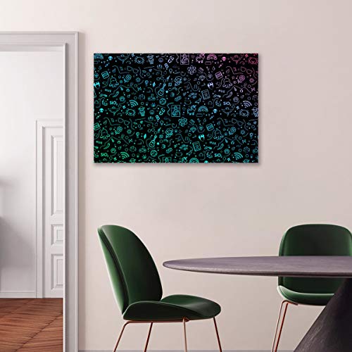 Toile affiche moderne icônes gradients 30x45cm avec châssis