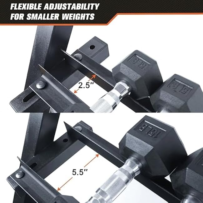3-Tier Dumbbell Rack Multilevel Weight Storage Organizer for Home Gym, Weight Rack for Dumbbells, Kettlebells, 1100LBS(Rack Only)