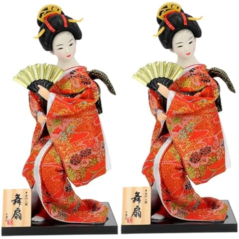 Abaodam 2pcs Kimono Doll Vintage Decor Wedding Decor Geisha Japanese Decorations Kimono Figurine Asian Kimono Home Accessories Japanese Retro Decor Home Decor Delicate Plastic Cover