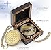 God is My Guide Brass Compass Gift with Display Box - Engraved Scripture Prayer Compass Religious Gift for Men & Women - Baptism, Confirmation, Communion Compass for Boys Graduation Gift (Aged Brass)