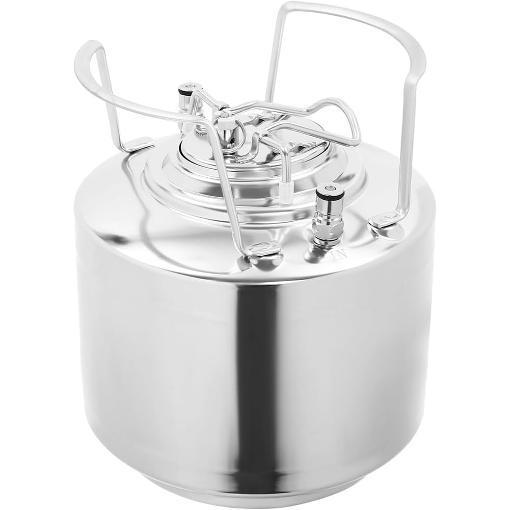 Hndhbfgrt Ball Lock Keg Stainless Steel, 1.6 Gallon for Small Beer Keg for Small Batch HomeBrewing, Cleaning& Dispensing