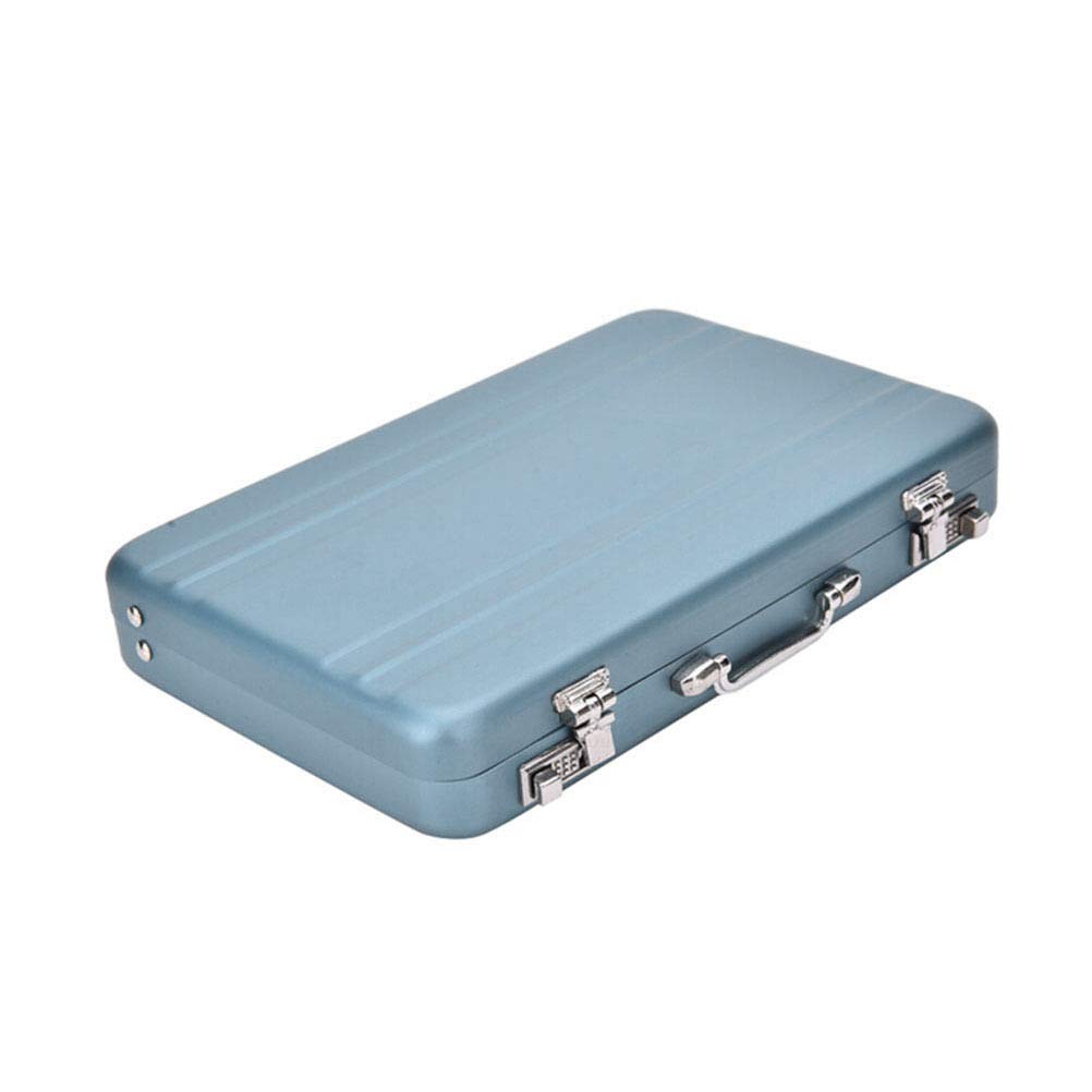 ausuky Mini Aluminum Card Holder Case Gift Box (Blue)