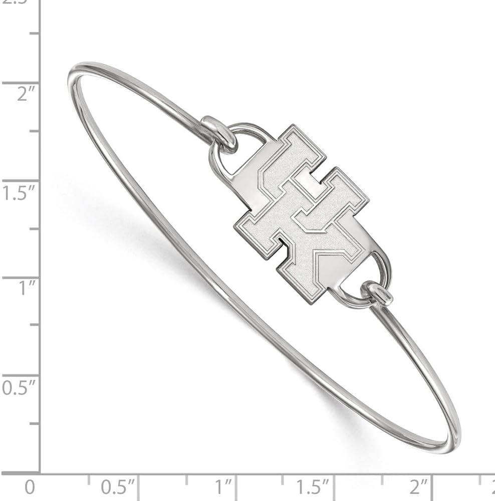 LogoArt Sterling Silver University Of Kentucky Small Ctr Wire Bangle