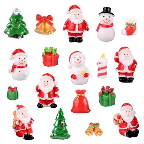 Tashce 18 Stück Weihnachten Miniatur Figuren | Minifigur Santa Claus...