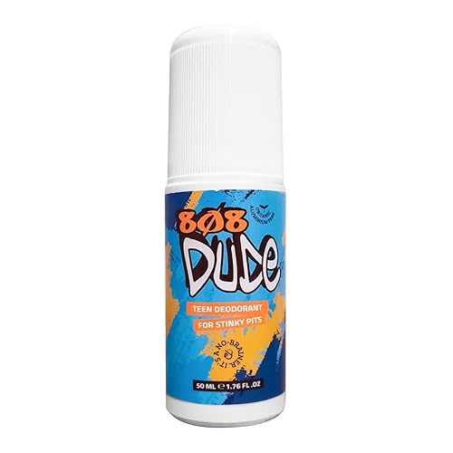 Desodorante orgánico certificado 808Dude para niños adolescentes. Elimina los hoyos apestosos de los niños. Sin aluminio. Ingredientes nativos y
