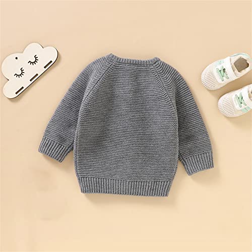 Toddler Boys Girls Button Cardigan Cute Solid Color Knit Sweater Jacket Cowl Neck Long Sleeve Cardigan2
