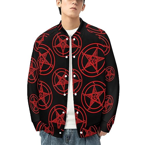 Baphomet Satan Satanic Sabbatic Goat Men's Baseball Bomber Jacket Long Sleeve Sweatshirt Casual Streetwear Coats with Pocket2