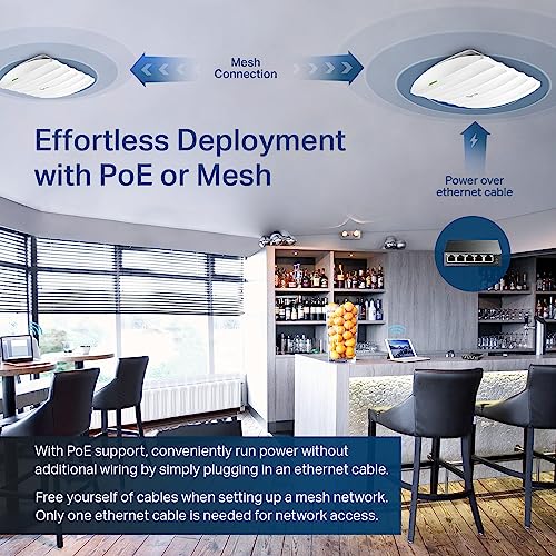 Image of TP-Link EAP225 Omada AC1350 Gigabit Wireless Access Point Business WiFi Solution w /Mesh Support, Seamless Roaming & MU-MIMO PoE Powered SDN Integrated Cloud Access & Omada App White (Pack of 10)