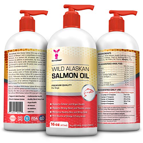 Wild Alaskan Salmon Oil for Dogs, Cats, Ferrets - 16 & 32oz Pure