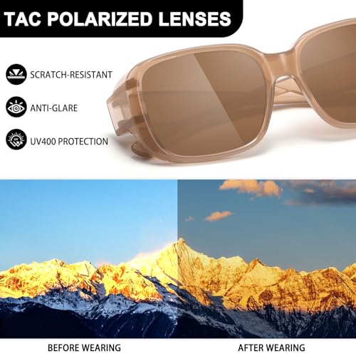 Image of Polarized Sunglasses Over Glasses Women Wrap-Around Glasses Small Shapes Driving Fishing UV400 Protection