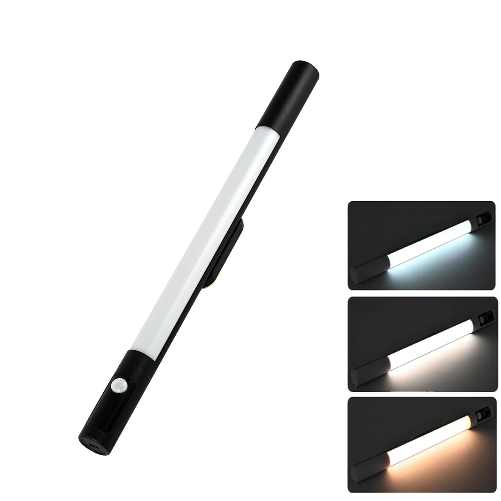 Motion Sensor Lights Indoor, Rechargeable LED Under Cupboard Kitchen Lights with Digital Display, 3 Color Temperature and 5 Brightness, 38cm Under Cabinet Counter Stair Wardrobe LED Night Light