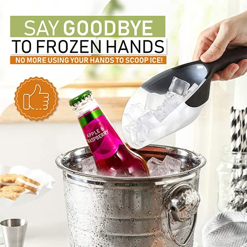 Image of Spring Chef Magnetic Ice Scoop for Freezer, BPA-Free Food Scooper, Black