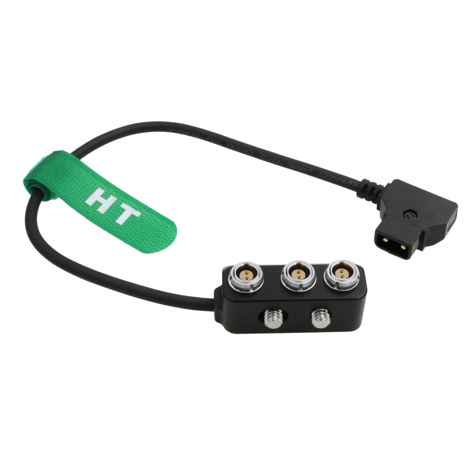HangTon D-tap Male to 3 x 0B 2-pin Female Power Splitter Cable Adapter Box for Camera Monitor Video Transmission