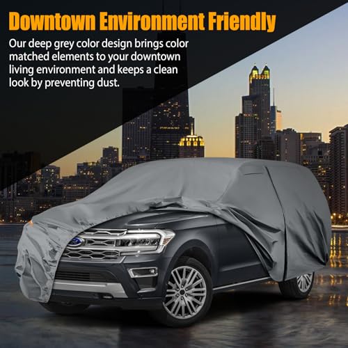 Image of Waterproof Premium Car Covers Replace for 2007-2025 Ford Expedition /Lincoln Navigator SWB, 10 Layers Heavy Duty All Weather Car Cover with Zipper Door, Windproof Bands for Snow Rain Dust Protection