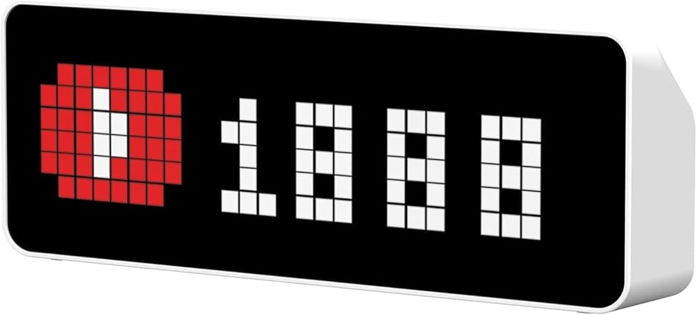 ULANZI TC001 Smart Pixel Clock, Horloge Smart Pixel de Bureau avec Social Media Follower Counter, Horloge Smart avec Météo, Simulateur AWTRIX, Pixel ...