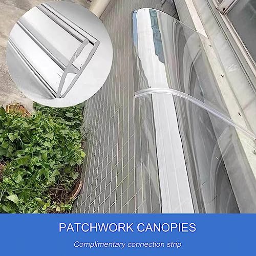 Auvent de porte transparent imperméable avec panneau polycarbonate pour terrasse - 4