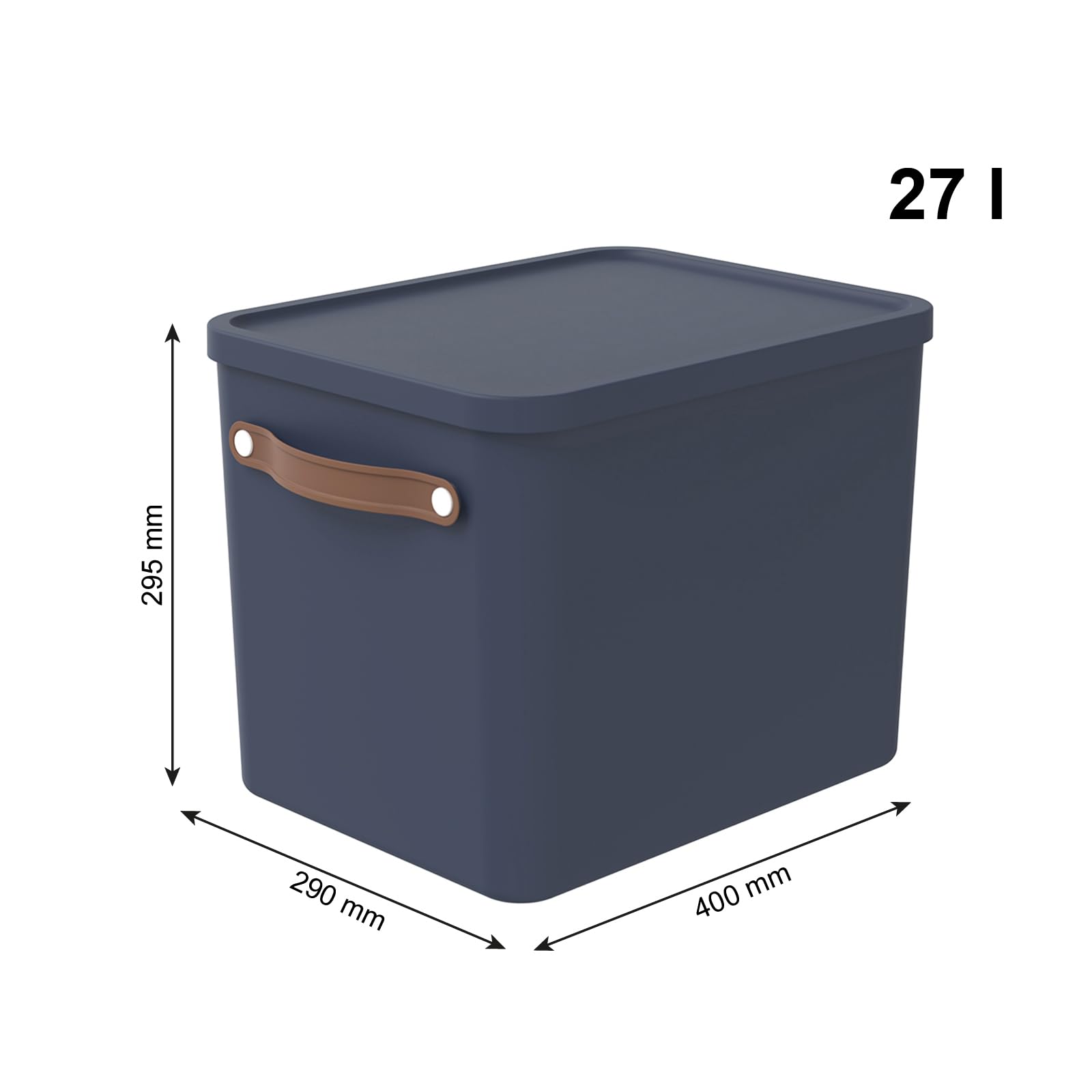 Rotho Maloja Aufbewahrungsbox mit Deckel 2 x 27 L stapelbare Boxen Blau | Aufbewahrungsboxen im 2er-Set, ergonomische Griffe, für Papier bis C4, 98 % recycelter Kunststoff, 100 % recycelbar