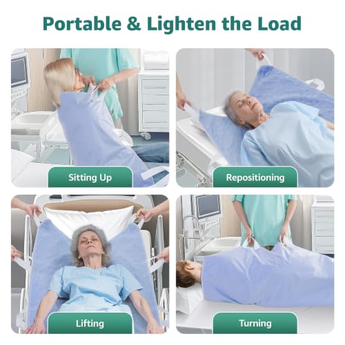 Image of Incontinence Bed Pads Washable with 8 Handles for Bedridden Care, 34 inchx52 inch