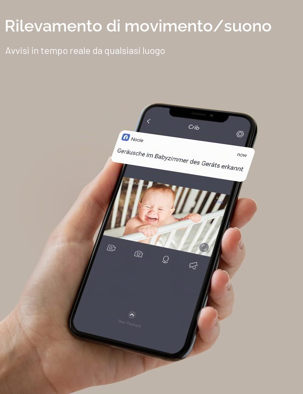 Nooie Telecamera di sorveglianza 2K interna, 360° WLAN baby monitor con fotocamera, telecamera per cani con app, monitoraggio del movimento, visione notturna, audio bidirezionale