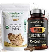 Unlock Your Peak Performance with Yellow+Black+Red Maca Capsules and Ashwaganda Powder Bundle