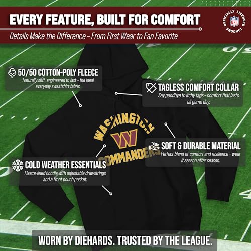 Image of Team Fan Apparel NFL Gameday Hoodie Pullover Sweatshirt for Men and Women | Officially licensed NFL Gameday fleece pullover - kangaroo pocket, ribbed cuffs, drawstring hood, unisex fit