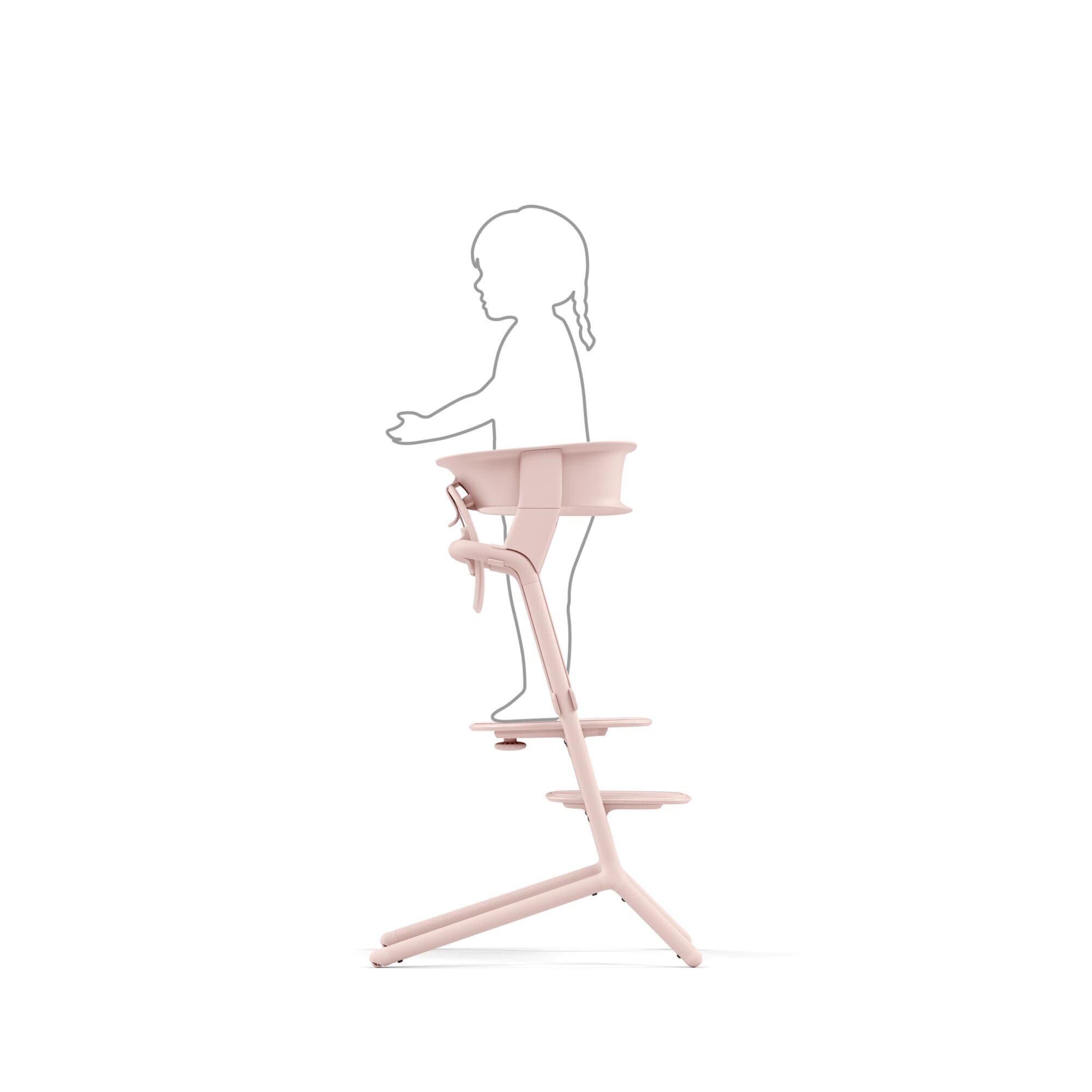 CYBEX Gold LEMO Learning Tower Set, Per Trasformare il Seggiolone LEMO in Torre di Apprendimento, 1-5 Anni (fino a 25 kg), 2 Tappetini Antiscivolo un Silicone per Sedile e Poggiapiedi, Pearl Pink