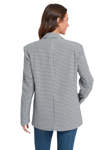 Women's Oversized Blazer Jacket Double-Breasted Suit with Pockets Long Sleeve Outfit for Business Work Office Casual4