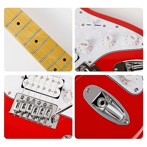 Bullfighter Guitare électrique simple ST Ensemble de guitare électronique adulte professionnel débutant Sac de guitare (rouge) - Les Beatles, Paul McCartney, John Lennon, RIngo Starr, George Harrison Bullfighter Guitare électrique simple ST Ensemble de guitare électronique adulte professionnel débutant Sac de guitare (rouge) – Image 4