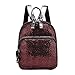 Produktbild Finebo Leder der Frauen Handtaschen sind weich und stylisch Langlebig Gut aussehend Retro College-Rucksack (Rot)