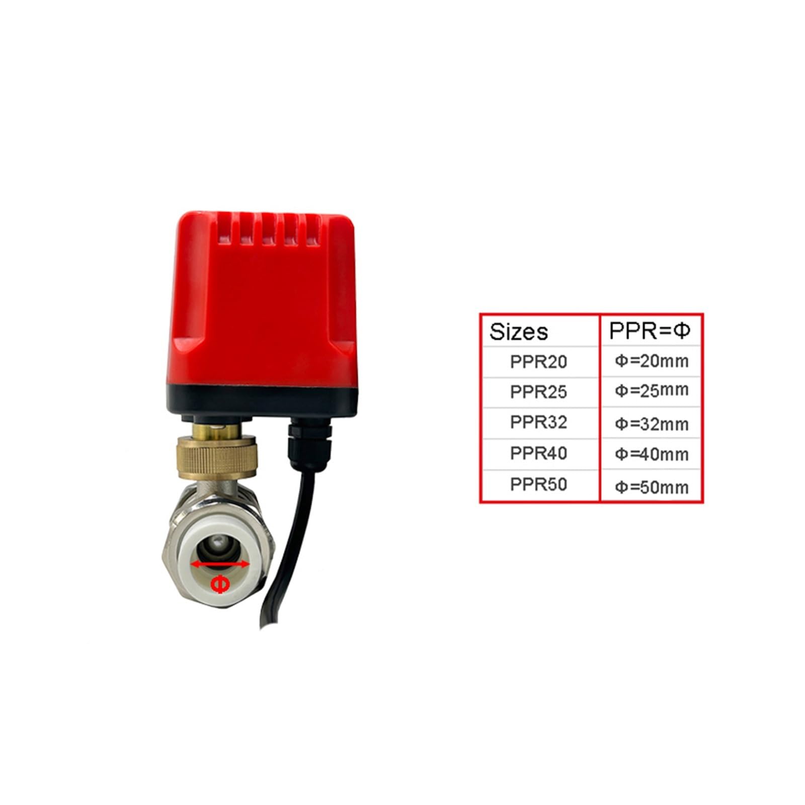 Válvula de control Válvula de bola motorizada PPR, doble unión termofusible PPR20/25/32/40/50, válvula de agua eléctrica IP65 resistente al agua de 2 cables/3 cables, 12V 24V 220 para un control preci