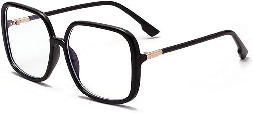 BAODAREN Lentes de bloqueo de luz azul de gran tamaño con marco cuadrado para mujereshombres, antifatiga ocular, lentes de computadora L3000A