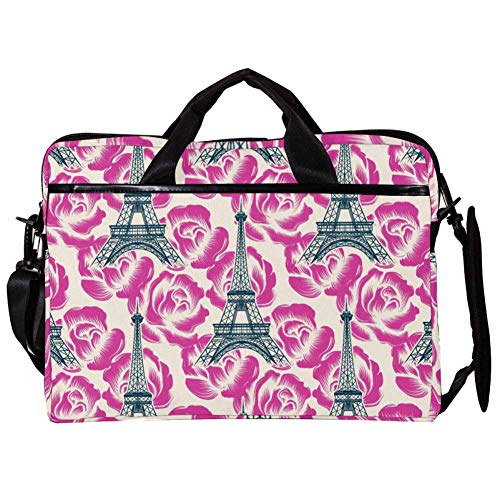 Maletín bandolera para portátil de 14 a 15 pulgadas con estampado de rosas