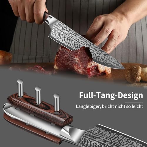 Coltelli da Cucina da Chef Verdure 20.5cm: Ultra Affilato Coltello Da Cucina Professionali Acciaio Inossidabile - immagine 6