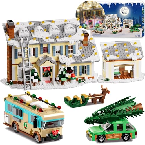 Christmas Holiday House Building Set 5 in 1 Model Buildings Blocks Kits