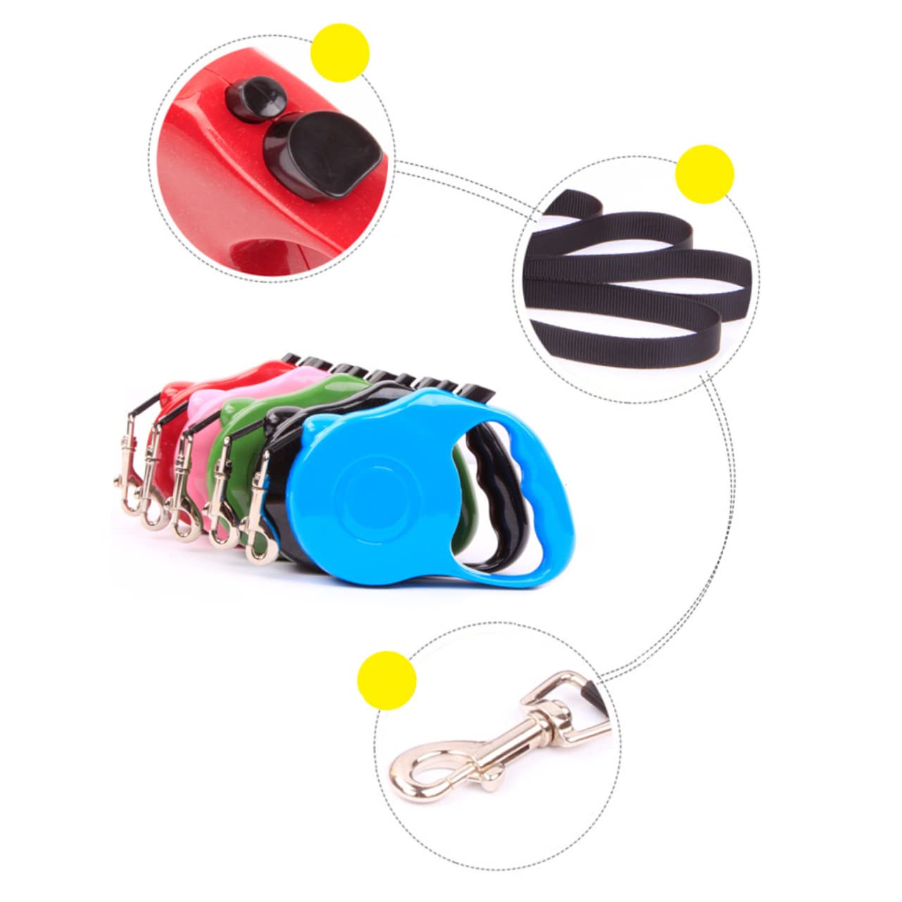 Happyyami Meters Retractable Dog Leash Automatic Extending Lead for Dogs Cats Lightweight Blue Traction Rope Comfortable Grip for Easy Walking and Control