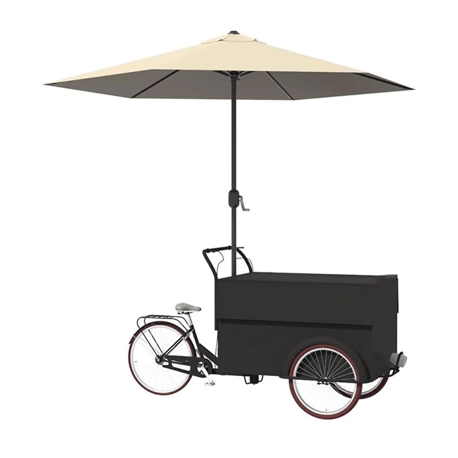 Mobile vending tricycle, Mobile Vending Tricycle Display Cart With Parasol, Multicolor(Black)