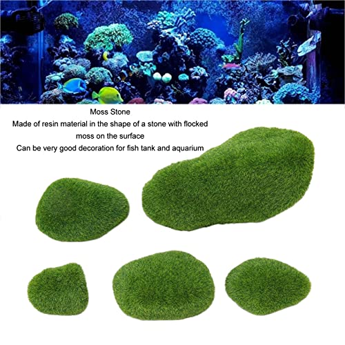 Tnfeeon 5PCS Artificial Moss Rocks for Home Decor and Aquariums - Image 4
