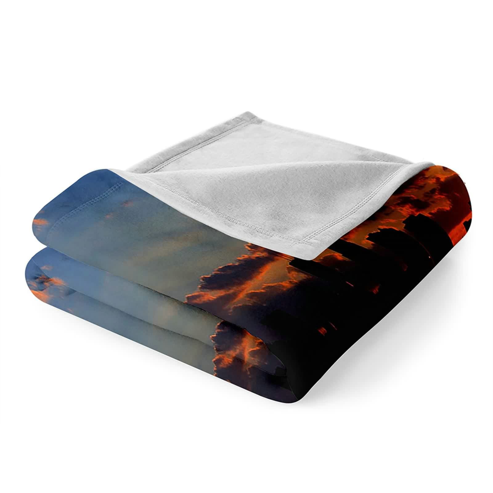 Aeici Couverture Polaire, Couverture en Flanelle Couverture 160x200 cm Lac Montagne Nuage Couverture Canapé Hiver Cadeau pour Adultes et Enfants