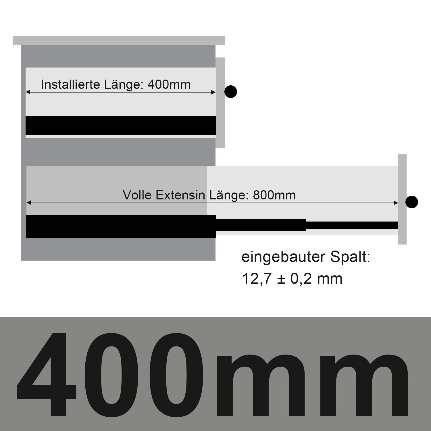 Lospitch 4 Paar (8 Stk.) Schubladenschienen Vollauszug 400mm mit Selbsteinzug, Kugelführung, verzinkter Stahl, 45 mm Schienenhöhe, bis zu 45 kg Tragkraft pro Paar