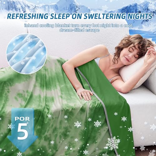 Image of inhand Cooling Blanket King Size (90 inchx108 inch), Cooling Blankets for Hot Sleepers, Absorbs Heat to Keep Adults Cool for Summer Nights Sweats, Thin Cold Lightweight Blanket for Couch Bed, Grass Green