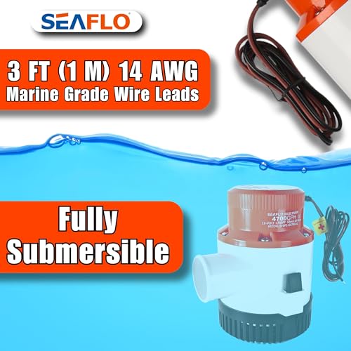 Image of SEAFLO 01 Series 4700 GPH Bilge Pump - 12V, 2 inch Outlet, Marine Submersible Pump, Anti-Airlock Protection, Snap-Off Strainer Base, CE & RoHS Certified - 4-Year Warranty