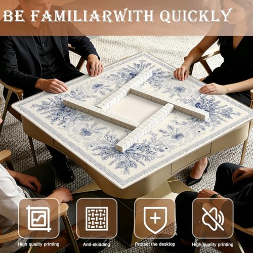 Mantel para Mahjong 33x33 pulgadas antideslizante con bolsa miniatura 2