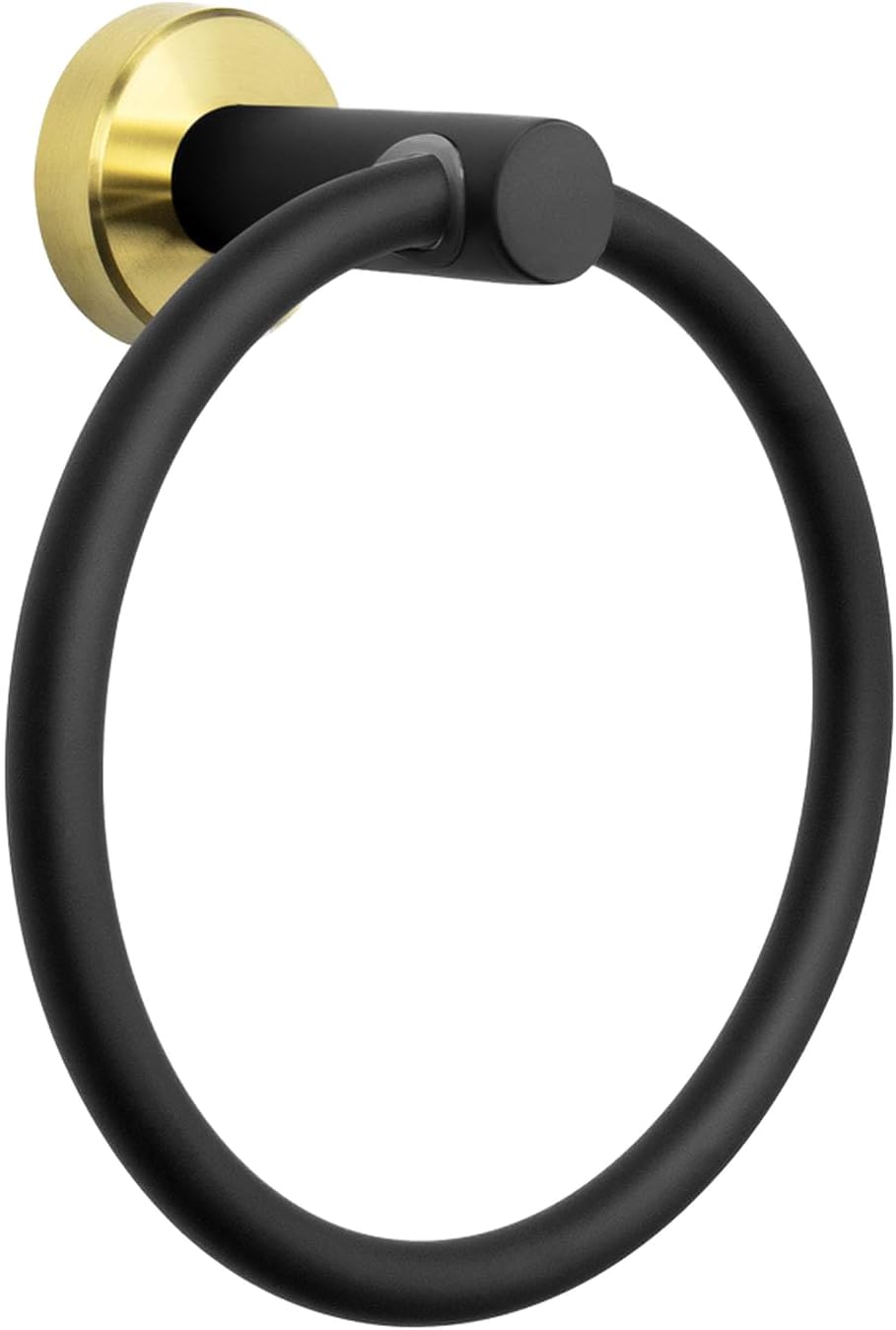 Simple Stainless Steel Towel Rack, Self-Adhesive Towel Holder Hanger, Towel Ring Storage Hanging Shelf, Black Easy Installation Bathroom (Black and Gold 1)