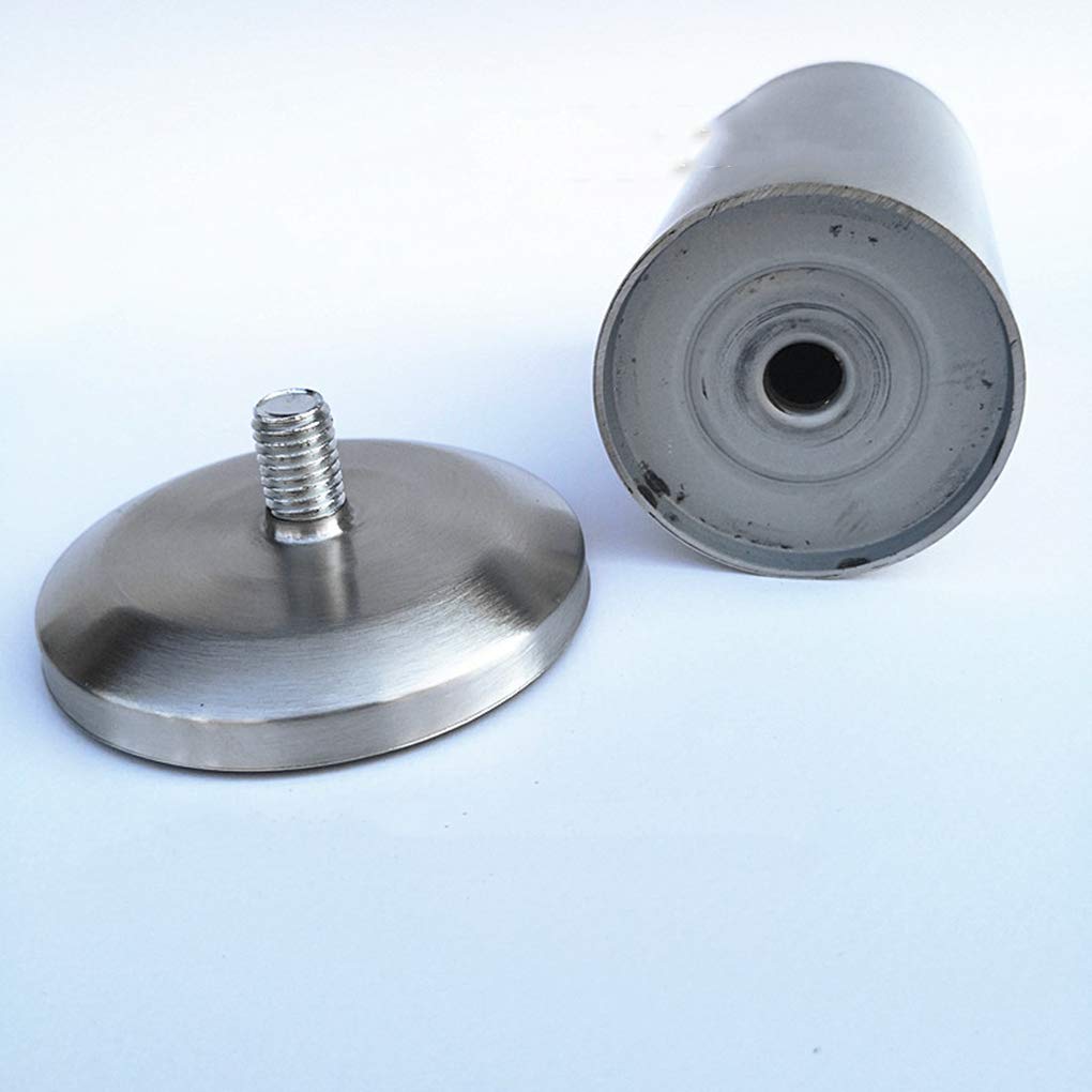 Confezione da 4 gambe per divano in acciaio inox da 60 cm, piedini rotondi resistenti con viti M10 per supporto dell'armadio, ideali per la casa e l'ufficio, finitura in metallo spazzolato