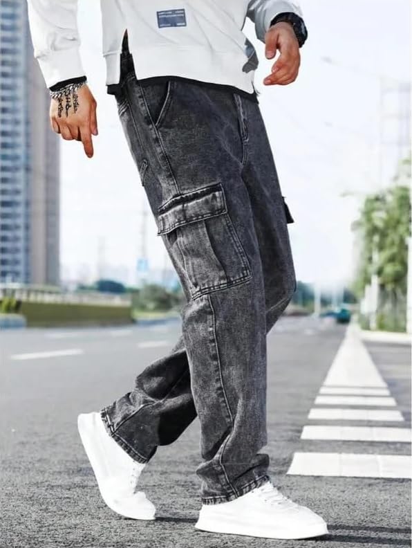 Image of Men's High Rise Denim Jeans Durable Denim Fabric