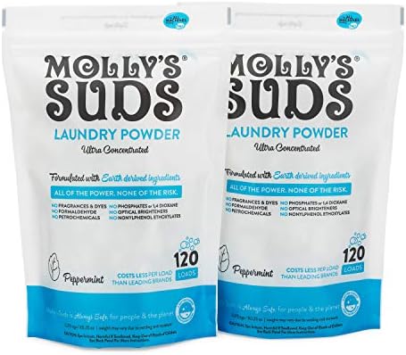Molly's Suds Original Laundry Detergent Powder | Natural Laundry Detergent for Sensitive Skin | Earth-Derived Ingredients, Stain Fighting | 2 Pack (240 Loads Total)