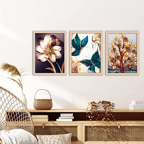 Image of kotart Paintings Modern Art Wall Decor Framed Paintings for Bedroom Room Living Room - Framed Wall Posters /Multicolor,Set of 3 (Art 1, 10x13 inch)